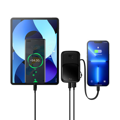 Baseus Qpow Pro External Battery, 20000mAh, 20W, QC + PD, 1 x Lightning - 1 x USB-A - 1 x USB-C, Black PPQD040001