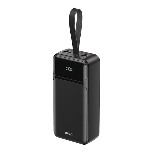 External Battery BWOO BO-P66, 30000mAh, 65W, QC + PD, 1 x USB-C - 2 x USB-A, Black