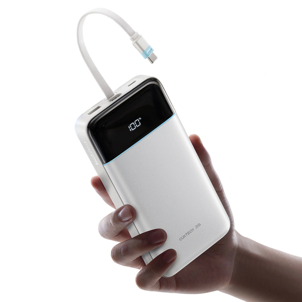 Cuktech LPB252N Power Bank, 25000mAh, 120W, QC + PD, 1 x USB-A - 2 x USB-C, White