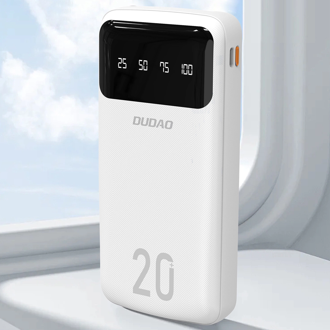 Dudao K6Pro+ External Battery, 20000mAh, 10W, 1 x Lightning - 1 x microUSB - 1 x USB-A - 1 x USB-C, White