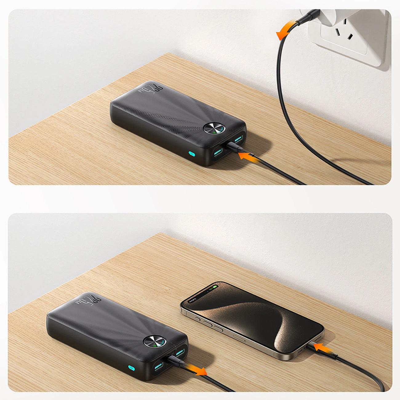 External Battery Joyroom JR-PBF16, 20000mAh, 22.5W, QC + PD, 1 x USB-C - 2 x USB-A, Black 