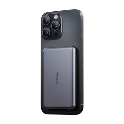 McDodo MC-4641 Meta Wireless External Battery, 5000mAh, 20W, PD + FQI, 1 x QI - 1 x USB-C, Black