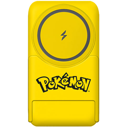 OTL Pokemon Pikatchu Wireless External Battery, 5000mAh, 20W, PD + FQI, 1 x QI - 1 x USB-C, Yellow PK1191