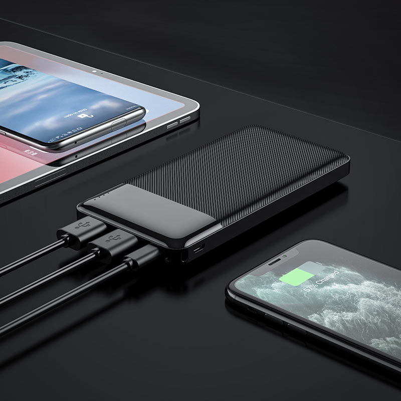 HOCO J72 External Battery, 10000mAh, 10W, 2 x USB-A, Black