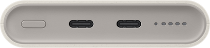 Samsung External Battery, 10000mAh, 25W, PD + FQI, 1 x QI - 2 x USB-C, Beige EB-U2510XUEGEU 
