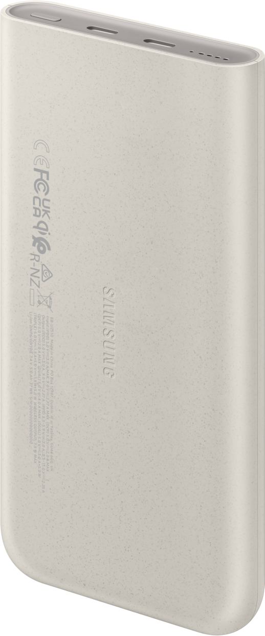 Samsung External Battery, 10000mAh, 25W, PD + FQI, 1 x QI - 2 x USB-C, Beige EB-U2510XUEGEU 