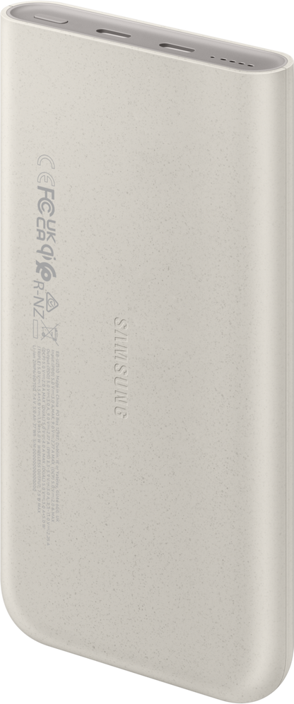 Samsung External Battery, 10000mAh, 25W, PD + FQI, 1 x QI - 2 x USB-C, Beige EB-U2510XUEGEU 