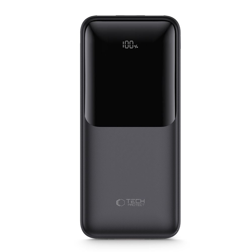 Baterie Externa Tech-Protect PB01, 10000mAh, 22.5W, QC + PD, 1 x USB-C - 2 x USB-A, Neagra