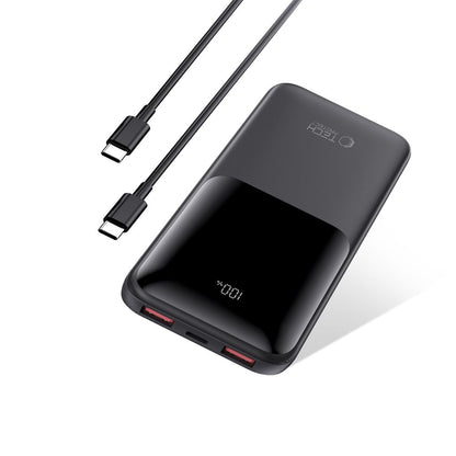 Baterie Externa Tech-Protect PB01, 10000mAh, 22.5W, QC + PD, 1 x USB-C - 2 x USB-A, Neagra