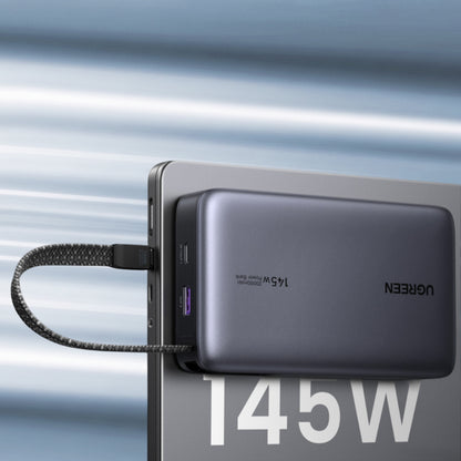 UGREEN PB551 External Battery (55992B), 20000mAh, 145W, QC + PD, 1 x USB-A - 2 x USB-C, Gray