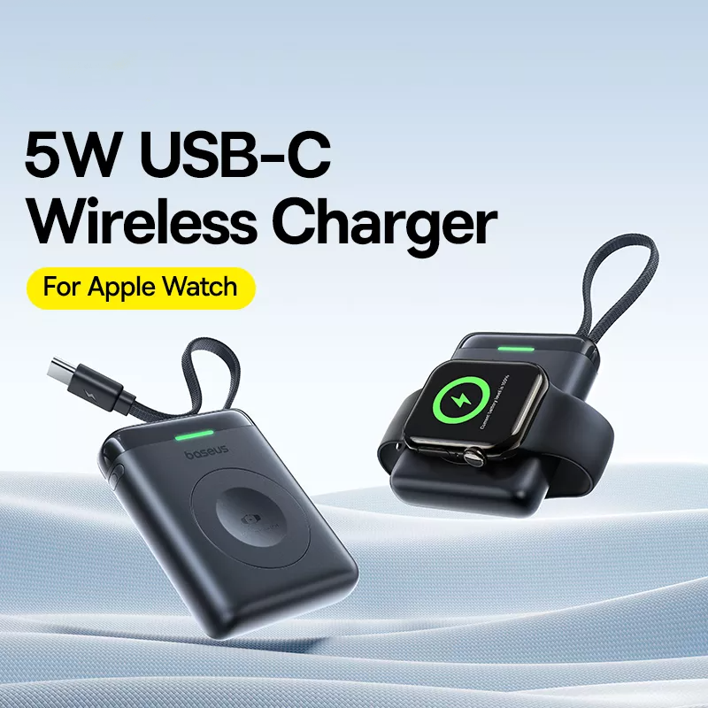Baseus EnerFill FW11 Wireless External Battery for Apple Watch Series, 1640mAh, 5W, 1 x QI, Black E0205301