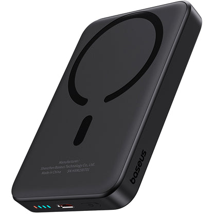 Baseus Magnetic Mini External Wireless Battery, 10000mAh, 20W, PD + FQI, 1 x QI - 1 x USB-C, Black P10059001113-00