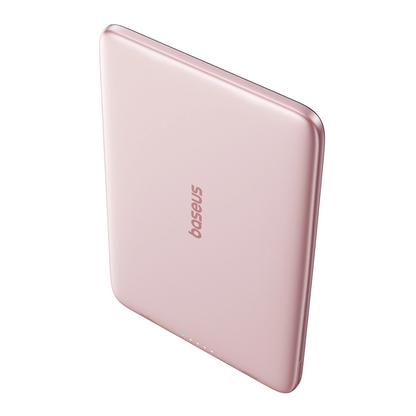 Baseus PicoGo AM41 Wireless External Battery, 5000mAh, 20W, PD + FQI, 1 x QI - 1 x USB-C, Pink P1007680C453-00