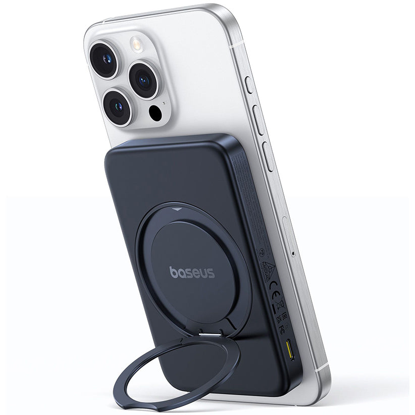 Baseus PicoGo External Wireless Battery, 5000mAh, 20W, PD + FQI, 1 x QI - 1 x USB-C, Black P10076802123-00