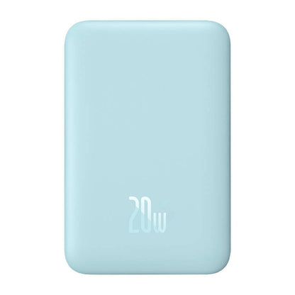 Baseus Magnetic Mini Wireless External Battery, 10000mAh, 20W, PD + FQI, 1 x QI - 1 x USB-C, Blue PPCX110103