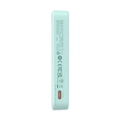 Baseus MagPro PPCXZ05 Wireless External Battery, 5000mAh, 20W, PD + FQI, 1 x QI - 1 x USB-C, Green P10064101333-00