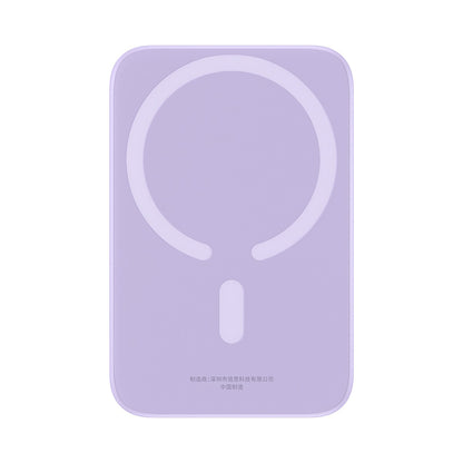 Baseus Mini Air Wireless External Battery, 6000mAh, 20W, PD + FQI, 1 x QI - 1 x USB-C, Purple P10059002513-00