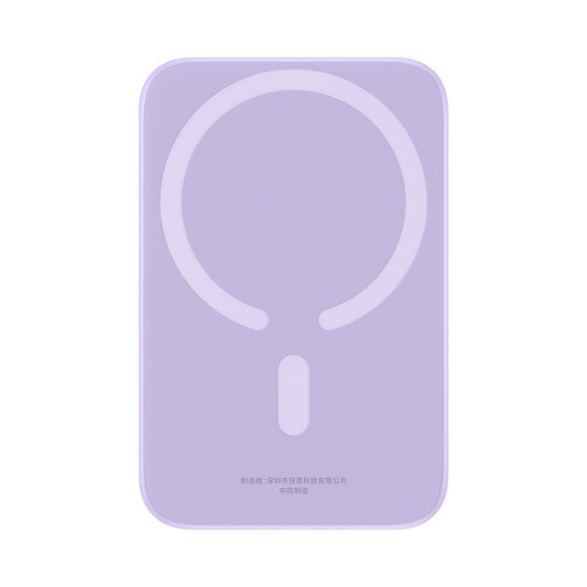 Baseus Mini Air Wireless External Battery, 6000mAh, 20W, PD + FQI, 1 x QI - 1 x USB-C, Purple P10059002513-00