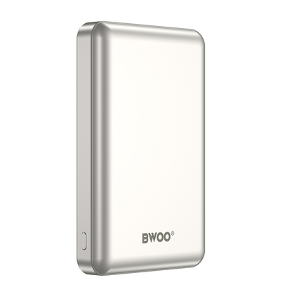 Wireless External Battery BWOO BO-P82, 10000mAh, 22.5W, PD + FQI, 1 x QI - 1 x USB-C, White