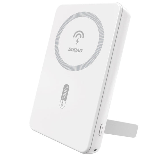 Dudao K14S+ Wireless External Battery, 10000mAh, 22.5W, QC + PD + FQI, 1 x QI - 1 x USB-A - 1 x USB-C, White
