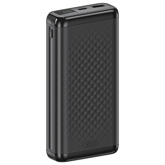 XO Design PB309 External Battery, 20000mAh, 22.5W, QC + PD, 1 x USB-A - 1 x USB-C, Black