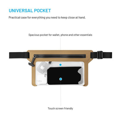 Waterproof Fixed Waist Bag, Universal, Beige