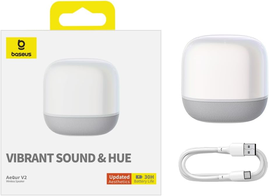 Portable Bluetooth Speaker Baseus AeQur V2, White 