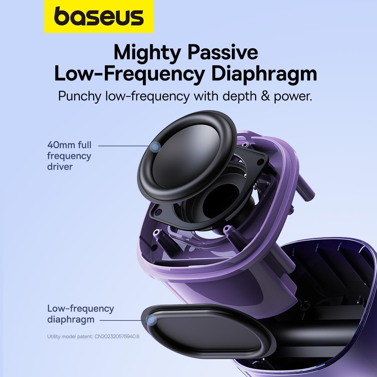 Portable Bluetooth Speaker Baseus AeQur V2, Purple