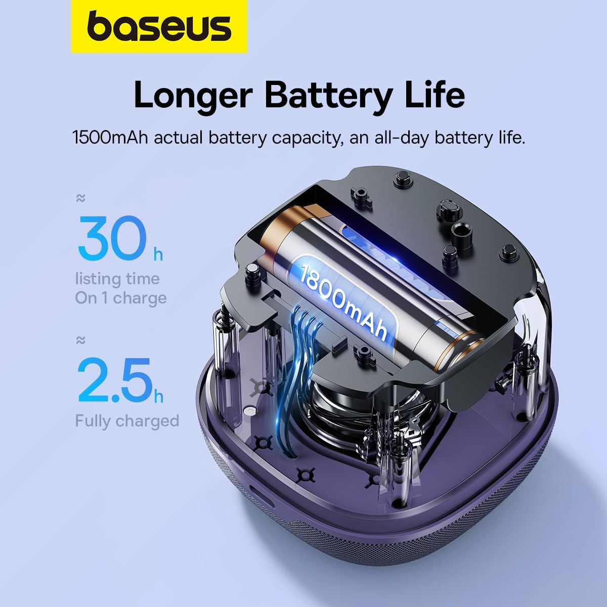 Portable Bluetooth Speaker Baseus AeQur V2, Purple