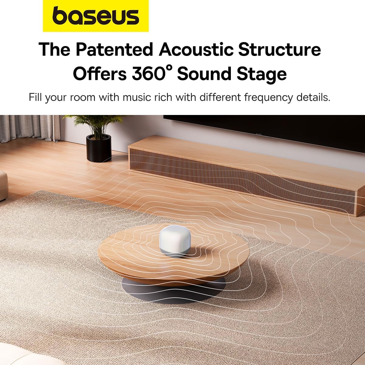 Portable Bluetooth Speaker Baseus AeQur V2, White 