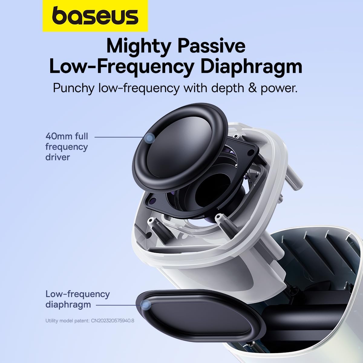 Portable Bluetooth Speaker Baseus AeQur V2, White 