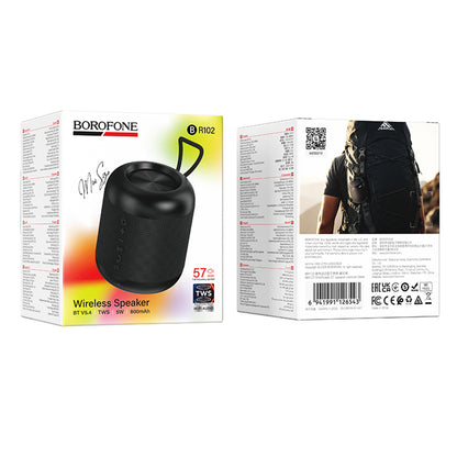 Borofone BR102 Gratificado Portable Bluetooth Speaker, 5W, TWS, Black