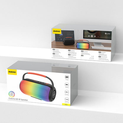 Dudao Y21 Portable Bluetooth Speaker, 2 x 5W, TWS, RGB, Black