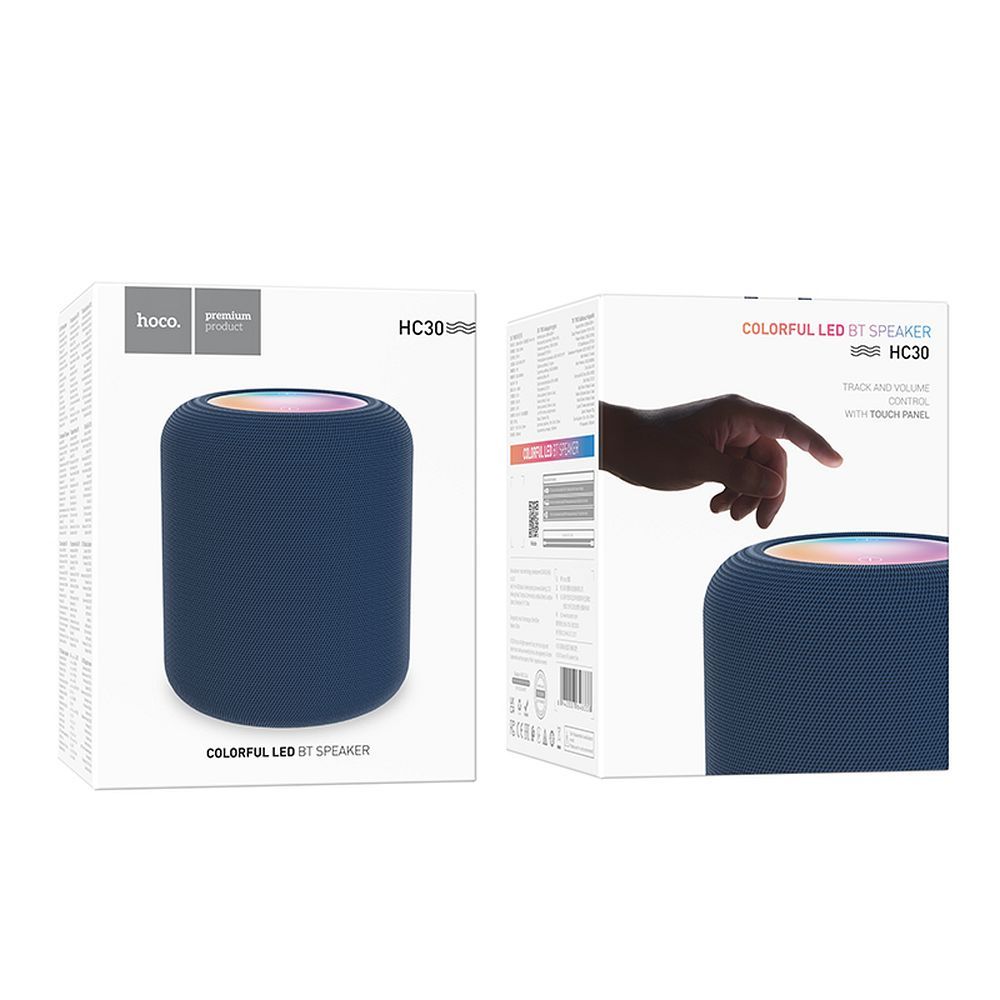 HOCO HC30 Portable Bluetooth Speaker, 5W, TWS, RGB, Blue