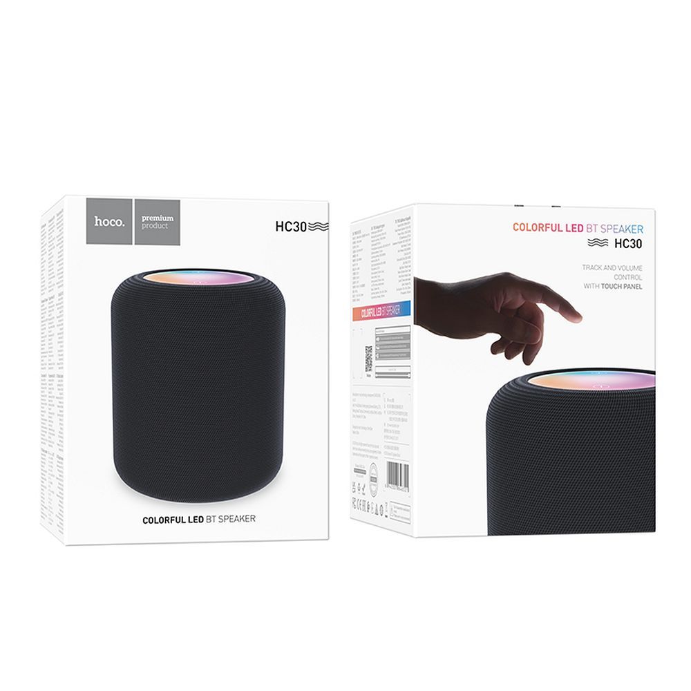 HOCO HC30 Portable Bluetooth Speaker, 5W, TWS, RGB, Black