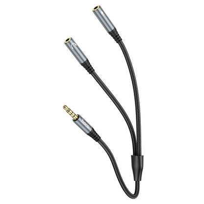 Audio Adapter 3.5mm - 2 x 3.5mm HOCO UPA21-2, 0.25m, Black