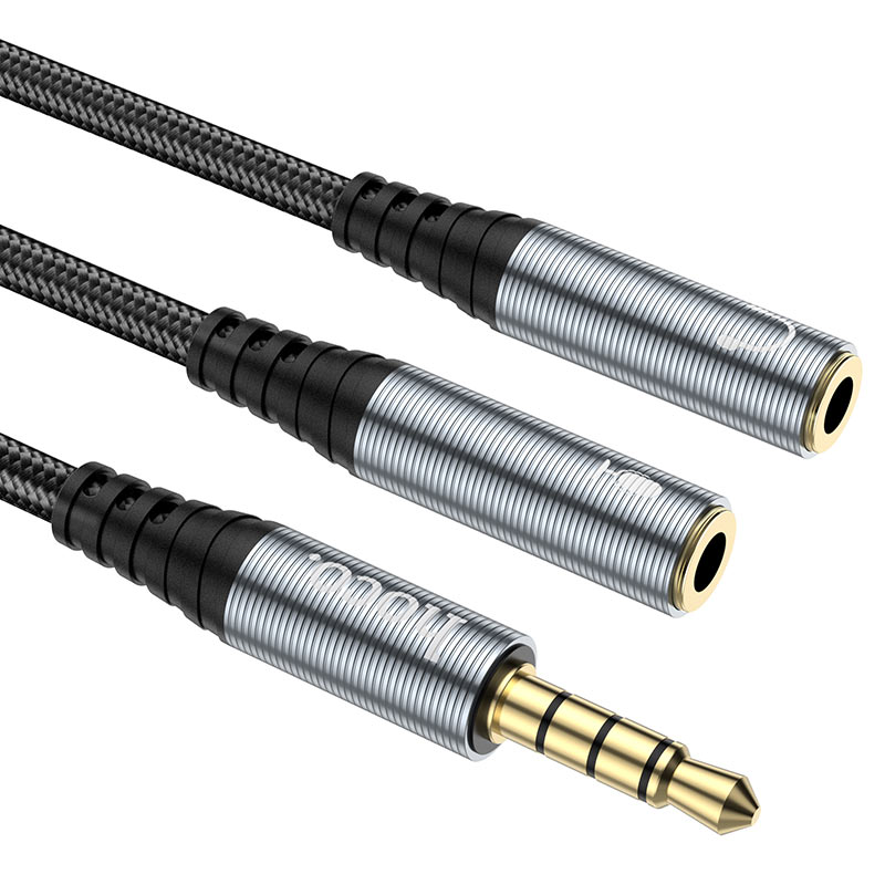 Audio Adapter 3.5mm - 2 x 3.5mm HOCO UPA21-2, 0.25m, Black