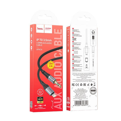 Lightning Audio Cable - 3.5mm HOCO UPA26, 1m, Black