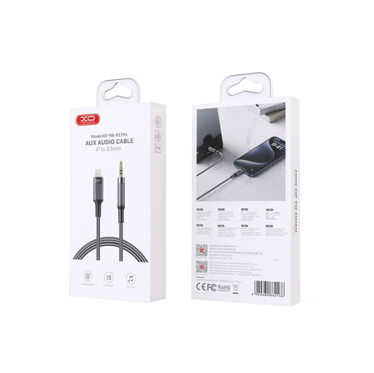 Lightning Audio Cable - 3.5mm XO Design NB-R279A, 1m, Black