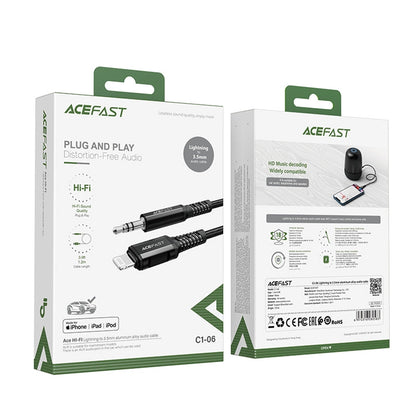 Lightning Audio Cable - 3.5mm Acefast C1-06, 1.2m, Black