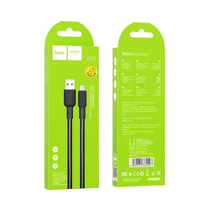 HOCO X69 USB-A - microUSB Data and Charging Cable, 18W, 1m, Black 