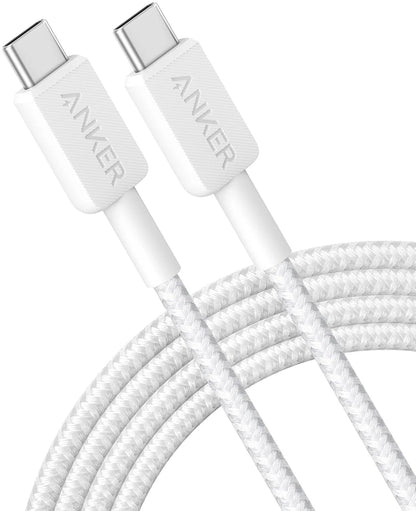 USB-C Data and Charging Cable - USB-C Anker 322, 60W, 1.8m, White A81F6G21 