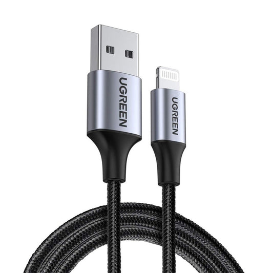 UGREEN US199 USB-A to Lightning Data and Charging Cable, 18W, 1m, Gray