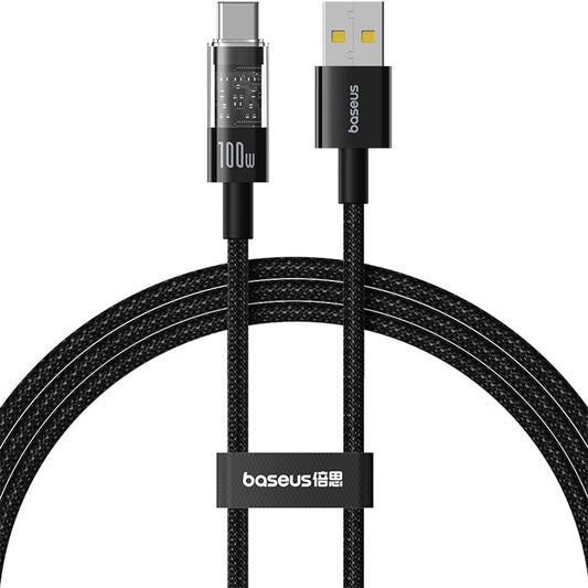 USB-A to USB-C Baseus Gem Data and Charging Cable, 100W, 2m, Black P10373002111-01