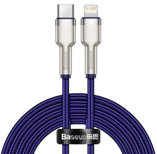 USB-C to Lightning Data and Charging Cable Baseus Cafule Metal Series, 20W, 2m, Purple CATLJK-B05