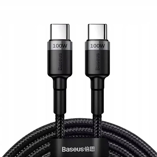 USB-C to USB-C Data and Charging Cable Baseus Cafule, 100W, 2m, Gray CATKLF-BLG1