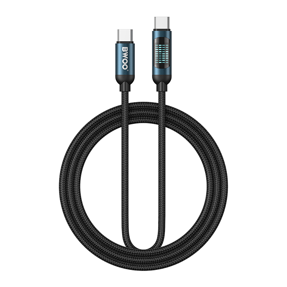 USB-C Data and Charging Cable - USB-C BWOO BO-X304 Led, 60W, 1m, Black