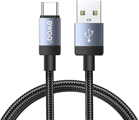 USB-A to USB-C Data and Charging Cable BWOO BO-X401C, 18W, 1m, Black
