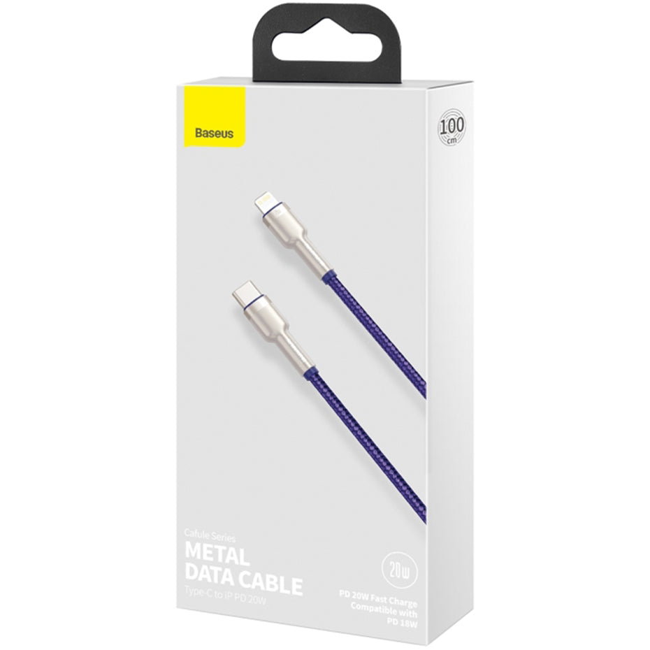 USB-C to Lightning Data and Charging Cable Baseus Cafule Metal Series, 20W, 1m, Purple CATLJK-A05