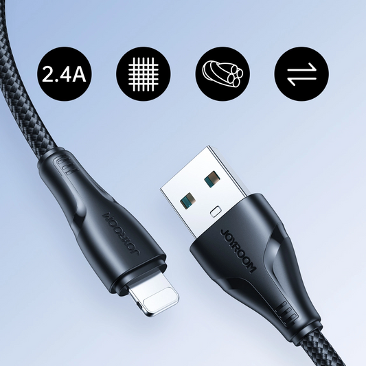 USB-A to Lightning Data and Charging Cable Joyroom S-A11, 18W, 1.2m, Black